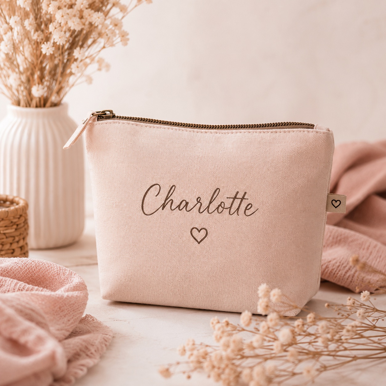 Trousse personnalisée avec prénom brodé Charlotte